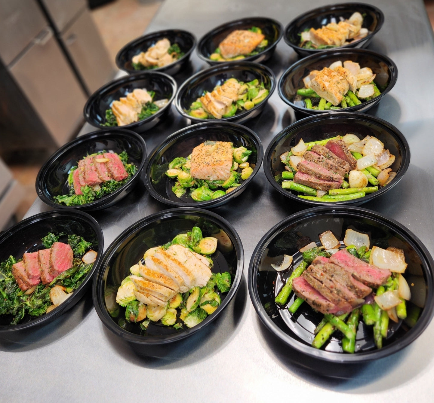 5 Meal Preps Total (3 Proteins, 2 sides, 3 Vegetable option)