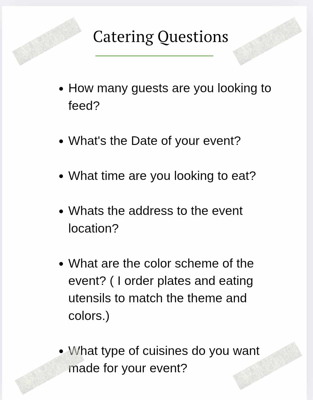 Event Tasting